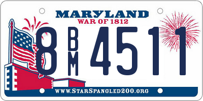 MD license plate 8BM4511