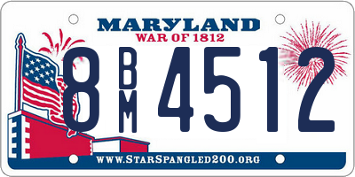 MD license plate 8BM4512