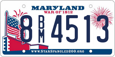 MD license plate 8BM4513