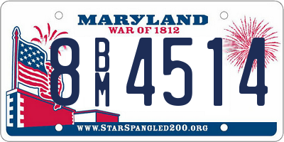 MD license plate 8BM4514