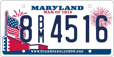 MD license plate 8BM4516