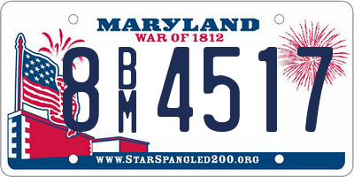 MD license plate 8BM4517