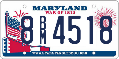 MD license plate 8BM4518