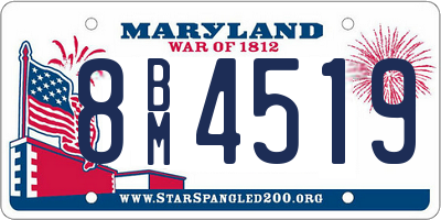 MD license plate 8BM4519