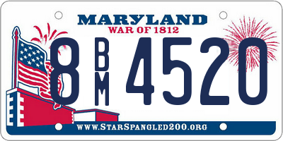 MD license plate 8BM4520