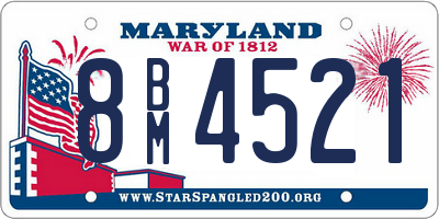 MD license plate 8BM4521