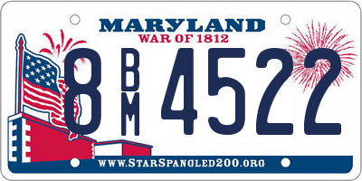 MD license plate 8BM4522