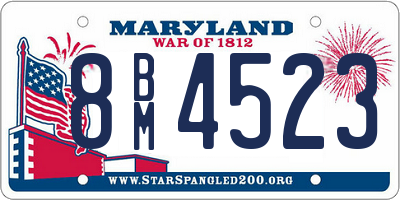 MD license plate 8BM4523