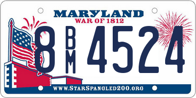 MD license plate 8BM4524