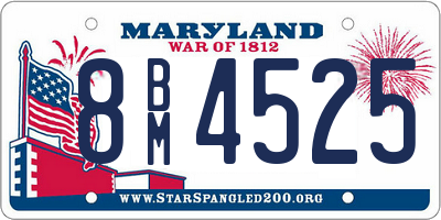 MD license plate 8BM4525