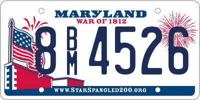 MD license plate 8BM4526