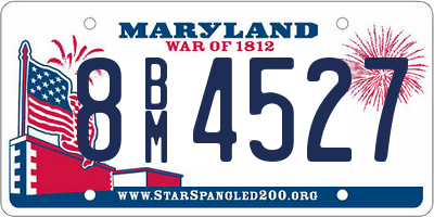 MD license plate 8BM4527