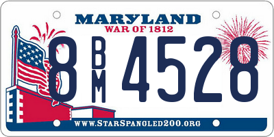 MD license plate 8BM4528