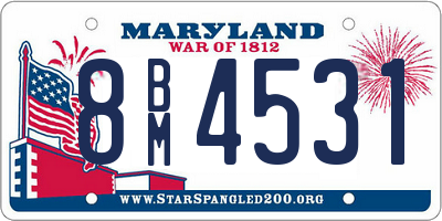 MD license plate 8BM4531