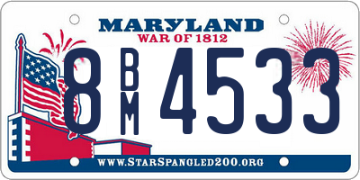 MD license plate 8BM4533