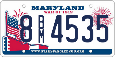 MD license plate 8BM4535