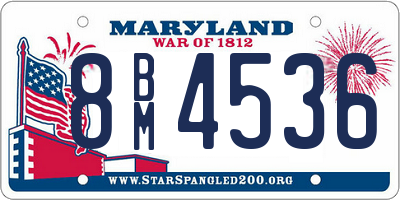 MD license plate 8BM4536