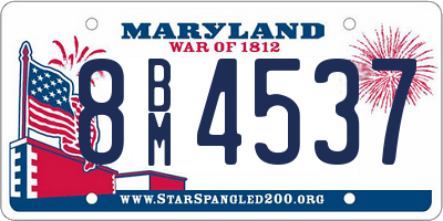 MD license plate 8BM4537