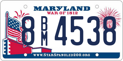 MD license plate 8BM4538