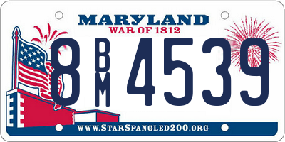 MD license plate 8BM4539