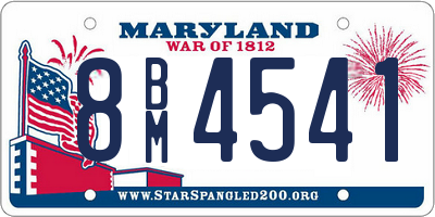 MD license plate 8BM4541