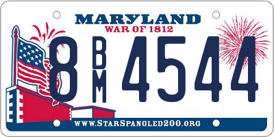 MD license plate 8BM4544