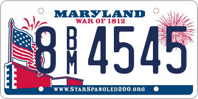 MD license plate 8BM4545