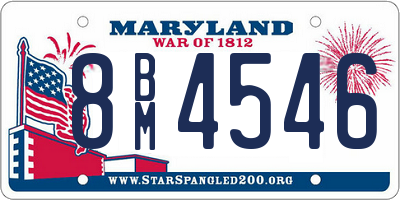 MD license plate 8BM4546