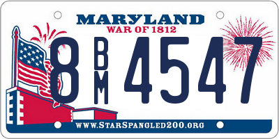 MD license plate 8BM4547