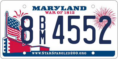 MD license plate 8BM4552