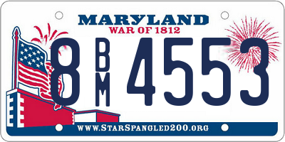 MD license plate 8BM4553