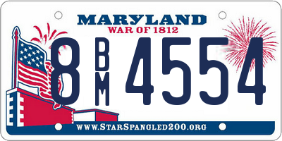 MD license plate 8BM4554