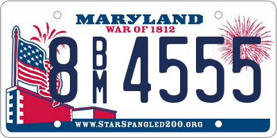 MD license plate 8BM4555