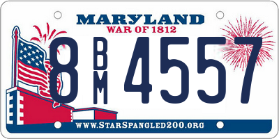 MD license plate 8BM4557