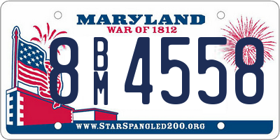 MD license plate 8BM4558