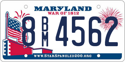 MD license plate 8BM4562