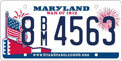 MD license plate 8BM4563