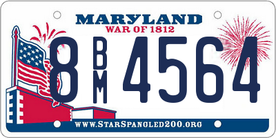 MD license plate 8BM4564