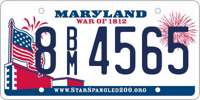 MD license plate 8BM4565