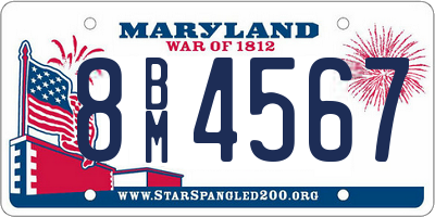 MD license plate 8BM4567