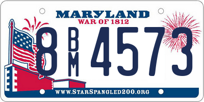 MD license plate 8BM4573