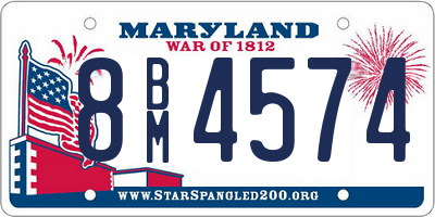 MD license plate 8BM4574