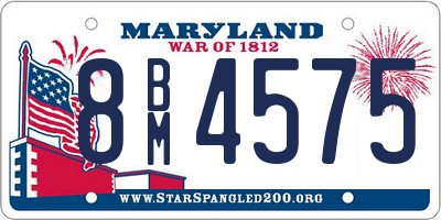 MD license plate 8BM4575