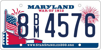 MD license plate 8BM4576