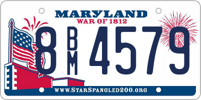 MD license plate 8BM4579