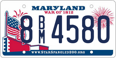 MD license plate 8BM4580