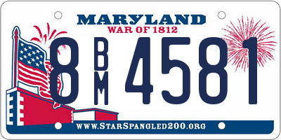 MD license plate 8BM4581