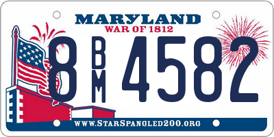 MD license plate 8BM4582