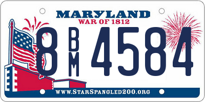 MD license plate 8BM4584