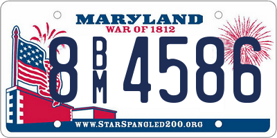 MD license plate 8BM4586